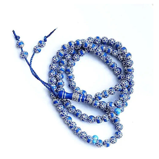 Blue 8mm Acrylic Islamic Prayer Beads Necklace for Muslims